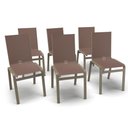 Ver imagem 1 de Kit 6 Cadeiras Jantar Gourmet Alumínio Fendi Tela Marrom