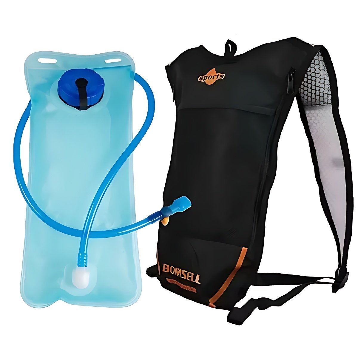 Mochila de Hidratação com Refil 2 Litros Água Corrida Trilha Bike:laranja - 2