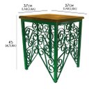 Ver imagem 2 de Banco De Ferro com Madeira Demolição Rústica Artesanal para Canto de Sala - Verde escuro