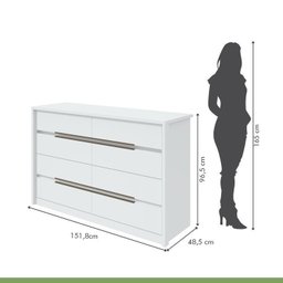 Conjunto com Guarda-roupa Spazio Super Glass, Cômoda Urban e Cama Casal Solaris - 19
