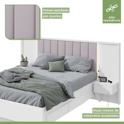 Conjunto com Guarda-roupa Spazio Super Glass, Cômoda Urban e Cama Casal Solaris - 2