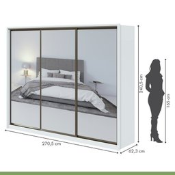 Conjunto com Guarda-roupa Spazio Super Glass, Cômoda Urban e Cama Casal Solaris - 13