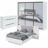 Conjunto com Guarda-roupa Spazio Super Glass, Cômoda Urban e Cama Casal Solaris - 1