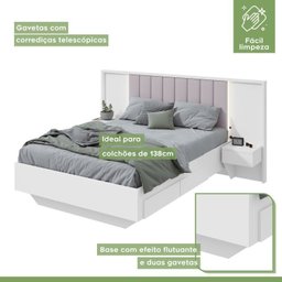 Conjunto com Guarda-roupa Spazio Super Glass, Cômoda Urban e Cama Casal Solaris - 5
