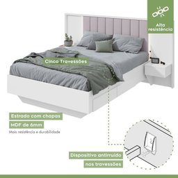 Conjunto com Guarda-roupa Spazio Super Glass, Cômoda Urban e Cama Casal Solaris - 7