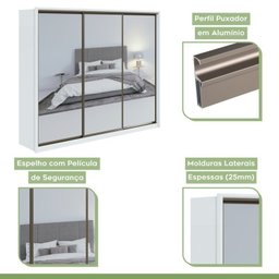 Conjunto com Guarda-roupa Spazio Super Glass, Cômoda Urban e Cama Casal Solaris - 9