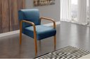 Ver imagem 1 de Kit 2 Poltronas Anita Conjunto Cadeiras Moderna Braço Madeira Azul 330