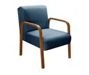 Ver imagem 4 de Kit 2 Poltronas Anita Conjunto Cadeiras Moderna Braço Madeira Azul 330