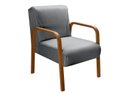 Ver imagem 2 de Kit 2 Poltronas Anita Conjunto Cadeiras Moderna Braço Madeira Cinza 320