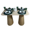 Ver imagem 1 de Mesa de Jantar Cone Retangular Vitta 180x100cm Madeira Carvalho Branco