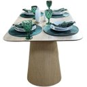 Ver imagem 2 de Mesa de Jantar Cone Retangular Vitta 180x100cm Madeira Carvalho Branco
