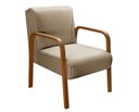 Ver imagem 2 de Kit 2 Poltronas Anita Conjunto Cadeiras Moderna Braço Madeira Marrom 150
