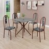 Conjunto Sala de Jantar Mesa Quadrada 70x70cm Tampo Granito Topázio 4 Cadeiras Linda Yescasa - 1