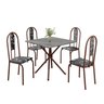 Conjunto Sala de Jantar Mesa Quadrada 70x70cm Tampo Granito Topázio 4 Cadeiras Linda Yescasa - 2