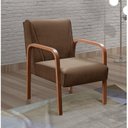 Ver imagem 5 de Kit 2 Poltronas Anita Conjunto Cadeiras Moderna Braço Madeira Marrom 260
