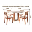 Ver imagem 3 de Conjunto Mesa Viena com 4 Cadeiras Madeira Maciça Estofad de Fibra Maya Espresso Móveis Off White/Ch