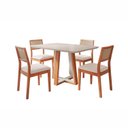 Ver imagem 2 de Conjunto Mesa Viena com 4 Cadeiras Madeira Maciça Estofad de Fibra Maya Espresso Móveis Off White/Ch