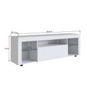 Ver imagem 4 de Rack para TV até 60 Polegadas com LED 160cm Gamer 1 Gaveta 2 Prateleiras em Vidro Yescasa Branco