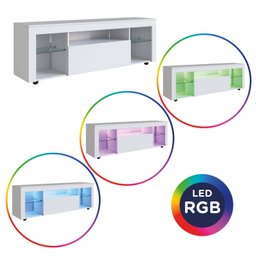 Rack para Tv até 60 Polegadas Estilo Gamer 1 Gaveta 2 Prateleiras em Vidro e Iluminação em Led Yesca - 12