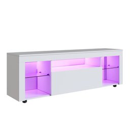 Rack para Tv até 60 Polegadas Estilo Gamer 1 Gaveta 2 Prateleiras em Vidro e Iluminação em Led Yesca - 10