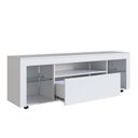 Ver imagem 5 de Rack para Tv até 60 Polegadas Estilo Gamer 1 Gaveta 2 Prateleiras em Vidro e Iluminação em Led Yesca