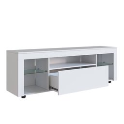 Rack para Tv até 60 Polegadas Estilo Gamer 1 Gaveta 2 Prateleiras em Vidro e Iluminação em Led Yesca - 5
