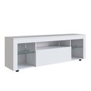 Ver imagem 3 de Rack para TV até 60 Polegadas com LED 160cm Gamer 1 Gaveta 2 Prateleiras em Vidro Yescasa Branco