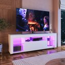 Ver imagem 6 de Rack para Tv até 60 Polegadas Estilo Gamer 1 Gaveta 2 Prateleiras em Vidro e Iluminação em Led Yesca