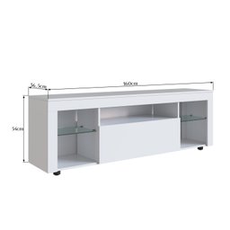 Rack para Tv até 60 Polegadas Estilo Gamer 1 Gaveta 2 Prateleiras em Vidro e Iluminação em Led Yesca - 4
