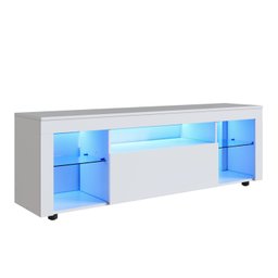Rack para Tv até 60 Polegadas Estilo Gamer 1 Gaveta 2 Prateleiras em Vidro e Iluminação em Led Yesca - 9