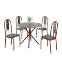 Ver imagem 2 de Conjunto Sala de Jantar Mesa Redonda 70cm Tampo Granito Topázio 4 Cadeiras Linda Yescasa