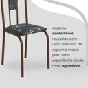 Ver imagem 6 de Conjunto Sala de Jantar Mesa Redonda 70cm Tampo Granito Topázio 4 Cadeiras Linda Yescasa Marrom/Preto Floral
