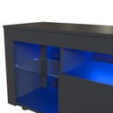 Ver mais imagens de Rack para Tv até 60 Polegadas Estilo Gamer 1 Gaveta 2 Prateleiras em Vidro e Iluminação em Led Yesca