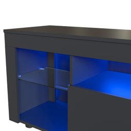 Rack para Tv até 60 Polegadas Estilo Gamer 1 Gaveta 2 Prateleiras em Vidro e Iluminação em Led Yesca - 8