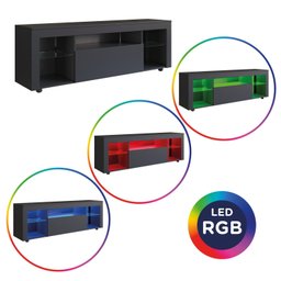 Rack para Tv até 60 Polegadas Estilo Gamer 1 Gaveta 2 Prateleiras em Vidro e Iluminação em Led Yesca - 12