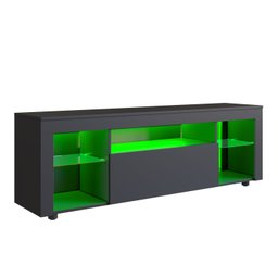 Rack para Tv até 60 Polegadas Estilo Gamer 1 Gaveta 2 Prateleiras em Vidro e Iluminação em Led Yesca - 9