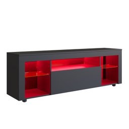Rack para Tv até 60 Polegadas Estilo Gamer 1 Gaveta 2 Prateleiras em Vidro e Iluminação em Led Yesca - 10