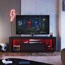 Ver imagem 7 de Rack para TV até 60 Polegadas com LED 160cm Gamer 1 Gaveta 2 Prateleiras em Vidro Yescasa Preto