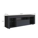 Ver imagem 4 de Rack para TV até 60 Polegadas com LED 160cm Gamer 1 Gaveta 2 Prateleiras em Vidro Yescasa Preto