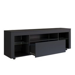 Rack para Tv até 60 Polegadas Estilo Gamer 1 Gaveta 2 Prateleiras em Vidro e Iluminação em Led Yesca - 5