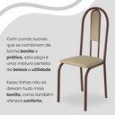 Ver imagem 7 de Conjunto Sala de Jantar Mesa Quadrada 70x70cm Tampo Granito Topázio 4 Cadeiras Linda Yescasa Marrom/Creme