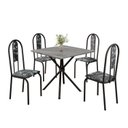 Ver imagem 2 de Conjunto Sala de Jantar Mesa Quadrada 70x70cm Tampo Granito Topázio 4 Cadeiras Linda Yescasa