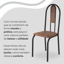 Ver imagem 7 de Conjunto Sala de Jantar Mesa Quadrada 70x70cm Tampo Granito Topázio 4 Cadeiras Linda Yescasa Preto/Marrom/Fosco
