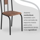 Ver imagem 6 de Conjunto Sala de Jantar Mesa Quadrada 70x70cm Tampo Granito Topázio 4 Cadeiras Linda Yescasa Preto/Marrom/Fosco