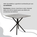 Ver mais imagens de Conjunto Sala de Jantar Mesa Quadrada 70x70cm Tampo Granito Topázio 4 Cadeiras Linda Yescasa Preto/Marrom/Fosco