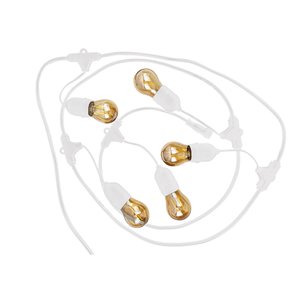 Cordão LED String Light Varal Branco 10 Lâmpadas 5M Uso Externo DELIS