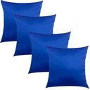 Ver imagem 1 de Kit 4 Capas de Almofadas Cetim Azul Royal 45x45cm Sua Casa Decor