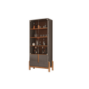 Ver imagem 2 de Cristaleira Lizz 4 Portas 3 Prateleiras - 4 Cores:cinza/cedro