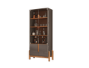 Ver imagem 2 de Cristaleira Lizz 4 Portas 3 Prateleiras - 4 Cores:cinza/cedro