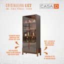 Ver imagem 3 de Cristaleira Lizz 4 Portas 3 Prateleiras - 4 Cores:cinza/cedro